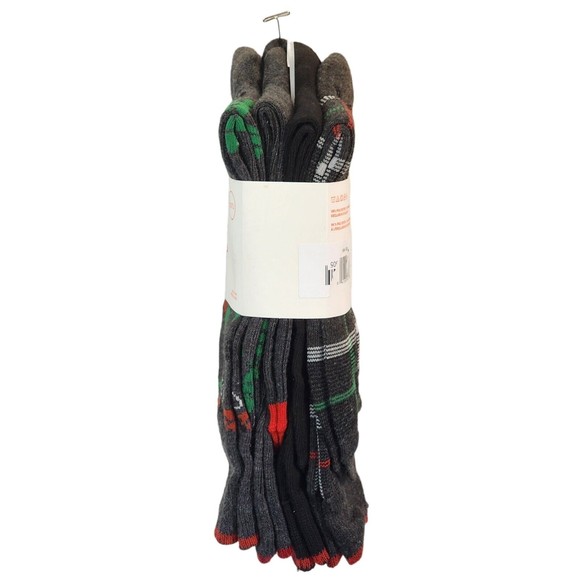 Christmas Crew Socks Men's 4 pack Joe Fresh Assorted Patterns Moose Trees NWT - Picture 5 of 6